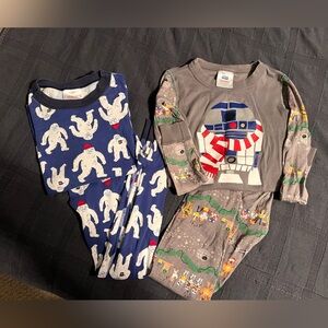 2 Sets Hanna Andersson Long John pajamas - Yeti & Star Wars size 130 / size 8